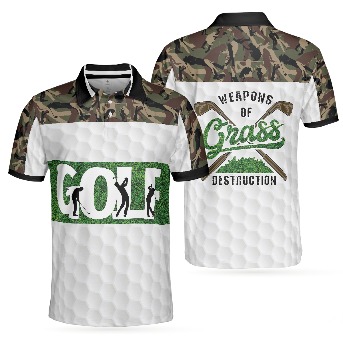 Weapon Of Grass Destruction Golf Polo Shirt, Smart Golf Shirt For Men