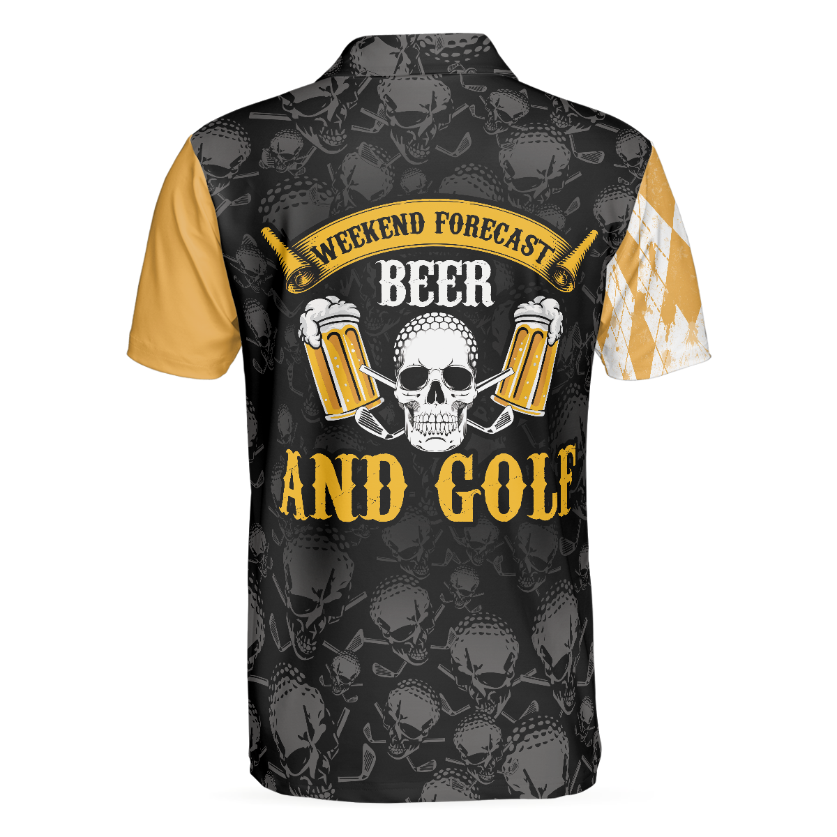 Alternative view of Weekend Forecast Beer And Golf With Skeleton Polo Shirt