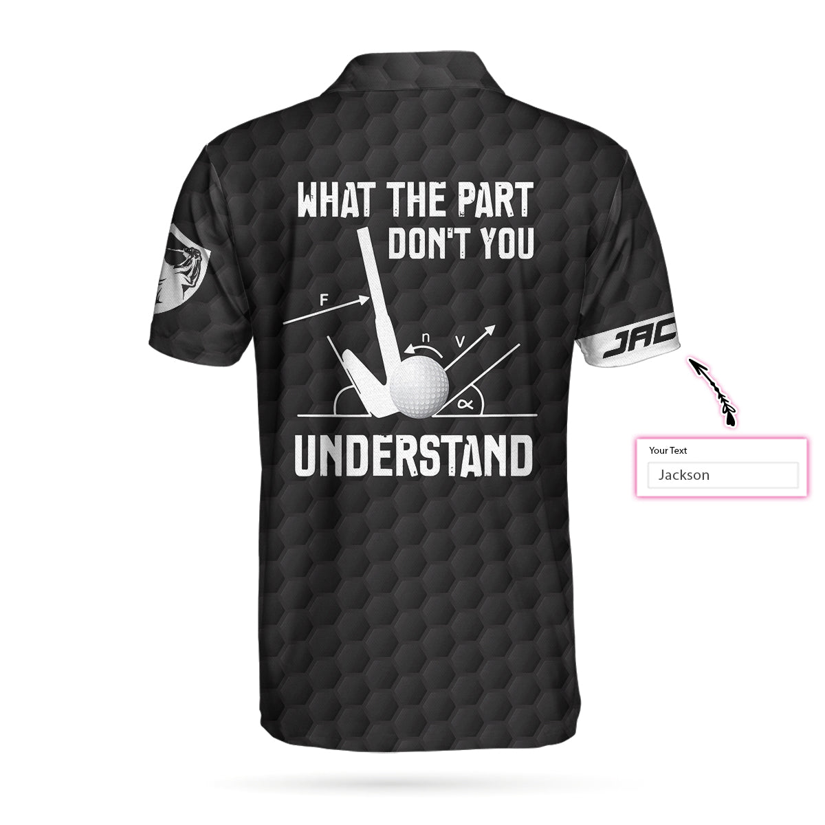 Alternative view of What The Part Don't You Understand Custom Polo Shirt, Personalized Black American Flag Golf Shirt For Men