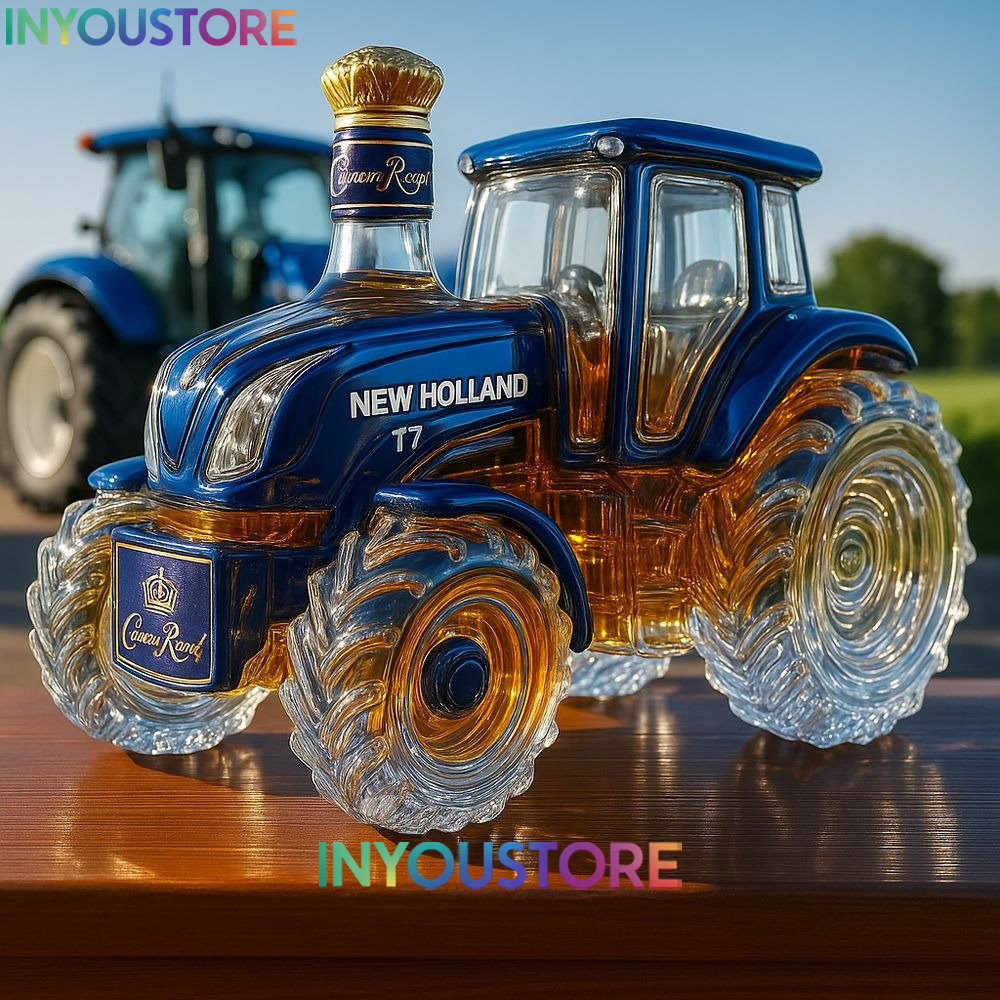Whiskey Bottle Tractor Shape 10 Oz Novelty Creative Tractor Theme Empty Bottle Hand Blown Decorative Gift For Farmer/alcohol Lover Collector