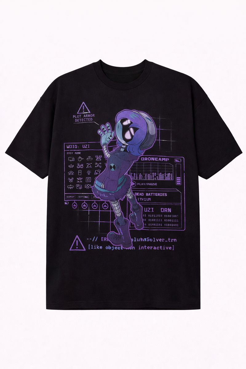 Woman's Murder Drones Graphic Oversized T-Shirt Uzi Doorman Cotton Black Adult Size S-4XL