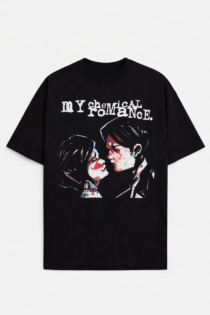 Women's My Chemical Romance Graphic Oversized T-Shirt Three Cheers For Sweet Revenge Cotton Black Adult Size S-4XL